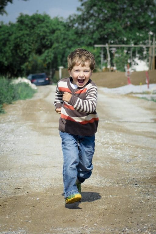Happy kid running 