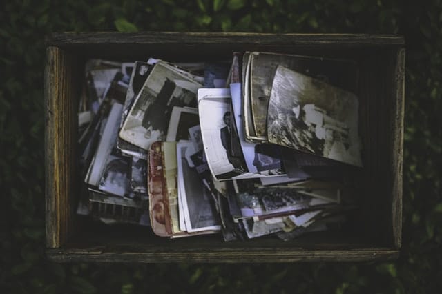 box of old photographs 