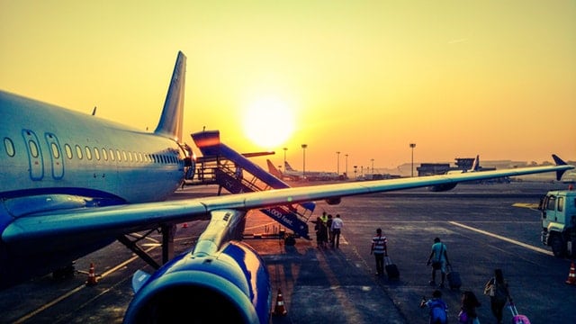 airplane on a tarmac 